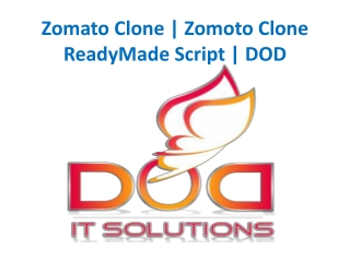 Zomato Clone | Zomoto Clone ReadyMade Script | DOD