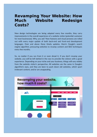 Revamping Your Website: How Much It Costs?