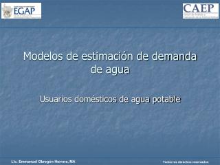 Modelos de estimación de demanda de agua