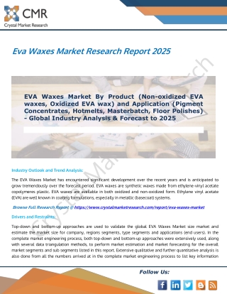 Eva Waxes Market Research Report 2025 | edocr