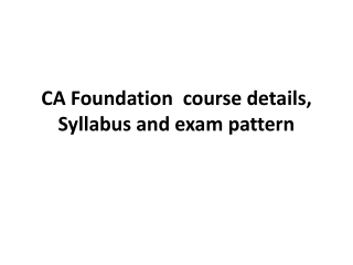 CA FOUNDATION