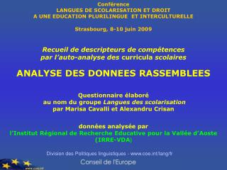 Division des Politiques linguistiques - www.coe.int/lang/fr