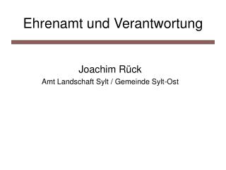 Ehrenamt und Verantwortung