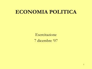 ECONOMIA POLITICA