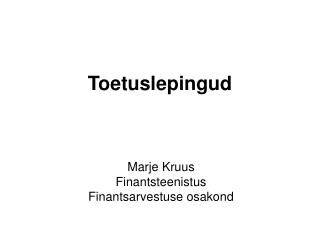 Toetuslepingud