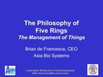 The Philosophy of Five Rings The Management of Things