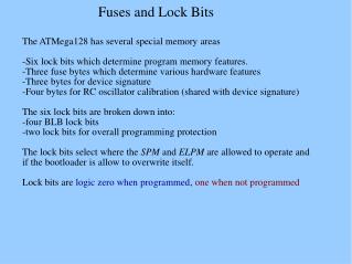 Fuses and Lock Bits