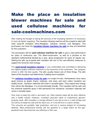 Make the place an insulation blower machines for sale and used cellulose machines for sale-coolmachines.com