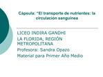 C psula: El transporte de nutrientes: la circulaci n sangu nea