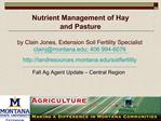 Nutrient Management of Hay and Pasture