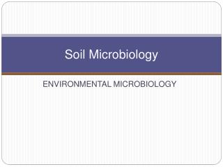 Soil Microbiology