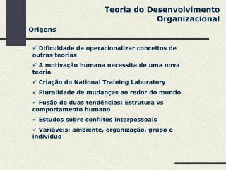 Teoria do Desenvolvimento Organizacional
