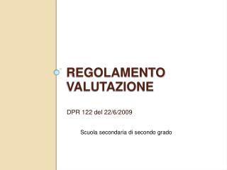 Regolamento valutazione