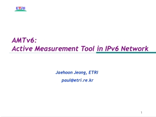 AMTv6: Active Measurement Tool in IPv6 Network