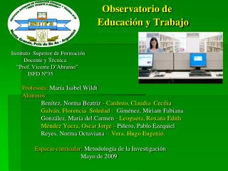 Observatorio de Educación y Trabajo