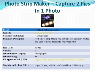 Photo Strip Maker ??? Capture 2 Pics In 1 Photo