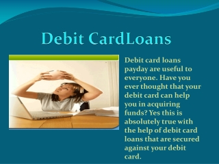 Debit Card Loans