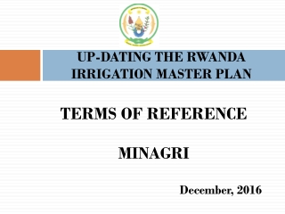 UP-DATING THE RWANDA IRRIGATION MASTER PLAN