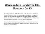 Wireless Auto Hands Free Kits- Bluetooth Car Kit