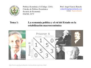 Política Económica I (Código: 2241) Cátedra de Política Económica Escuela de Economía FACES, UCV