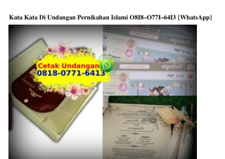 Kata Kata Di Undangan Pernikahan Islami 0818·0771·6413[wa]