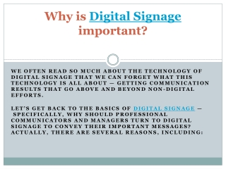 Why is Digital Signage Important