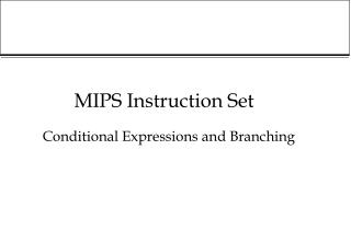 MIPS Instruction Set