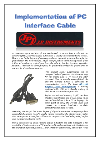 Implementation of PC Interface Cable