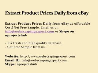 Extract Product Prices Daily from eBay