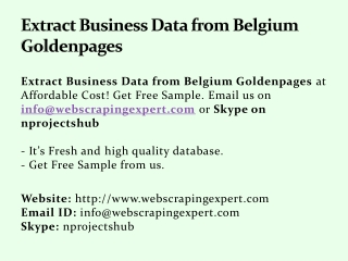 Extract Business Data from Belgium Goldenpages