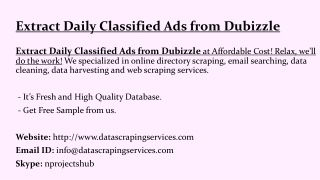 Extract Daily Classified Ads from Dubizzle