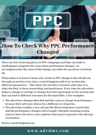 How To Check Why PPC Performance Changed