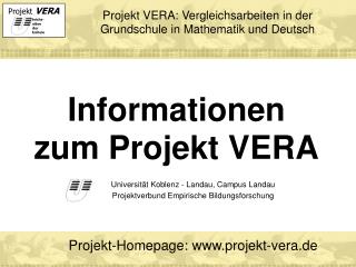 Informationen zum Projekt VERA