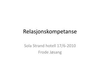 Relasjonskompetanse