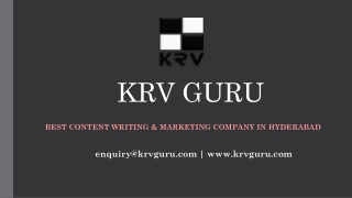 KRV Guru | Best content marketing services in hyderabad| Best digital marketing agency in hyderabad