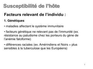 Susceptibilité de l’hôte