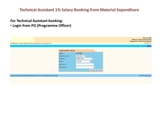 Technical Assistant 1% Salary Booking from Material Expenditure