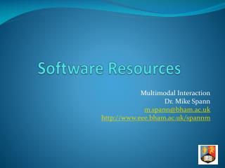 Software Resources