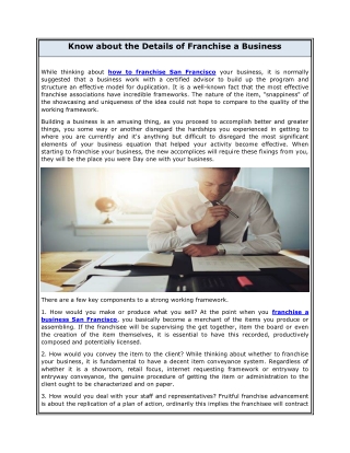 Know about the Details of Franchise a Business