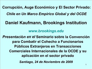 Corrupci n, Auge Econ mico y El Sector Privado: Chile en Un Marco Empirico Global y del OCDE