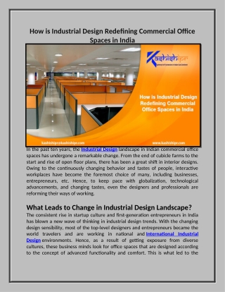 How is Industrial Design Redefining Commercial Office Spaces in India?