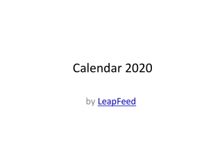 LeapFeed Calendar 2020