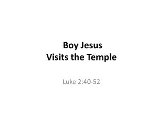 Boy Jesus Visits the Temple