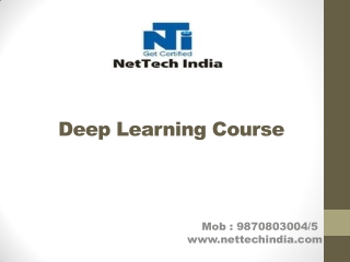 Enroll at NetTech India for Deep Learning Course in Mumbai