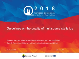 Guidelines on the quality of multisource statistics