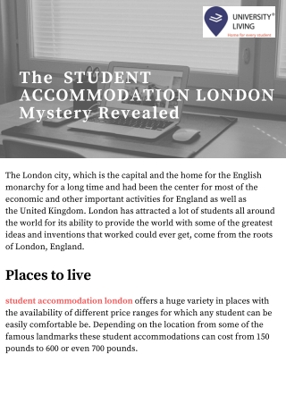 The Student Accommodation London Mystery Revealed