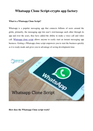 Whatsapp Clone Script-crypto app factory