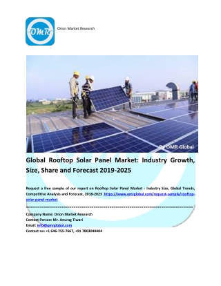 Rooftop Solar Panel Market Industry Size, Share, Global Trends, Competitive Analysis and Forecast, 2018 to 2023