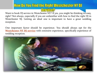 How Do You Find the Right Westchester NY DJ Service?