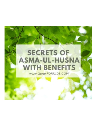 Secrets of Asma-ul-Husna with Benefits